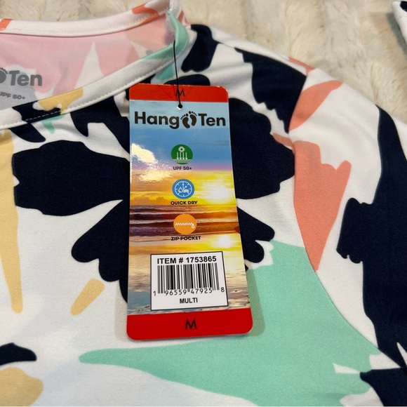 Hang Ten Sunray Long Sleeve Sun Tee Floral Print Rash Guard Size Medium - Picture 6 of 7